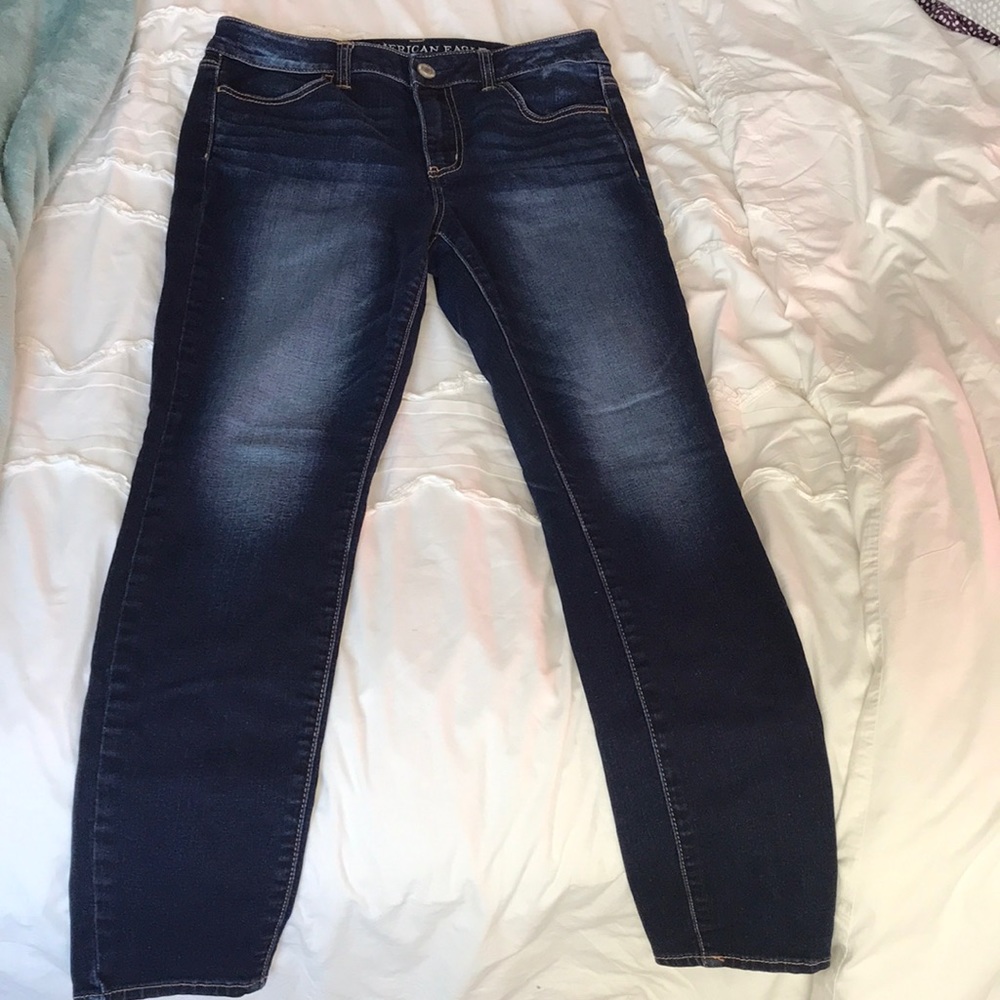 American Eagle: high rise jeggings (dark wash)